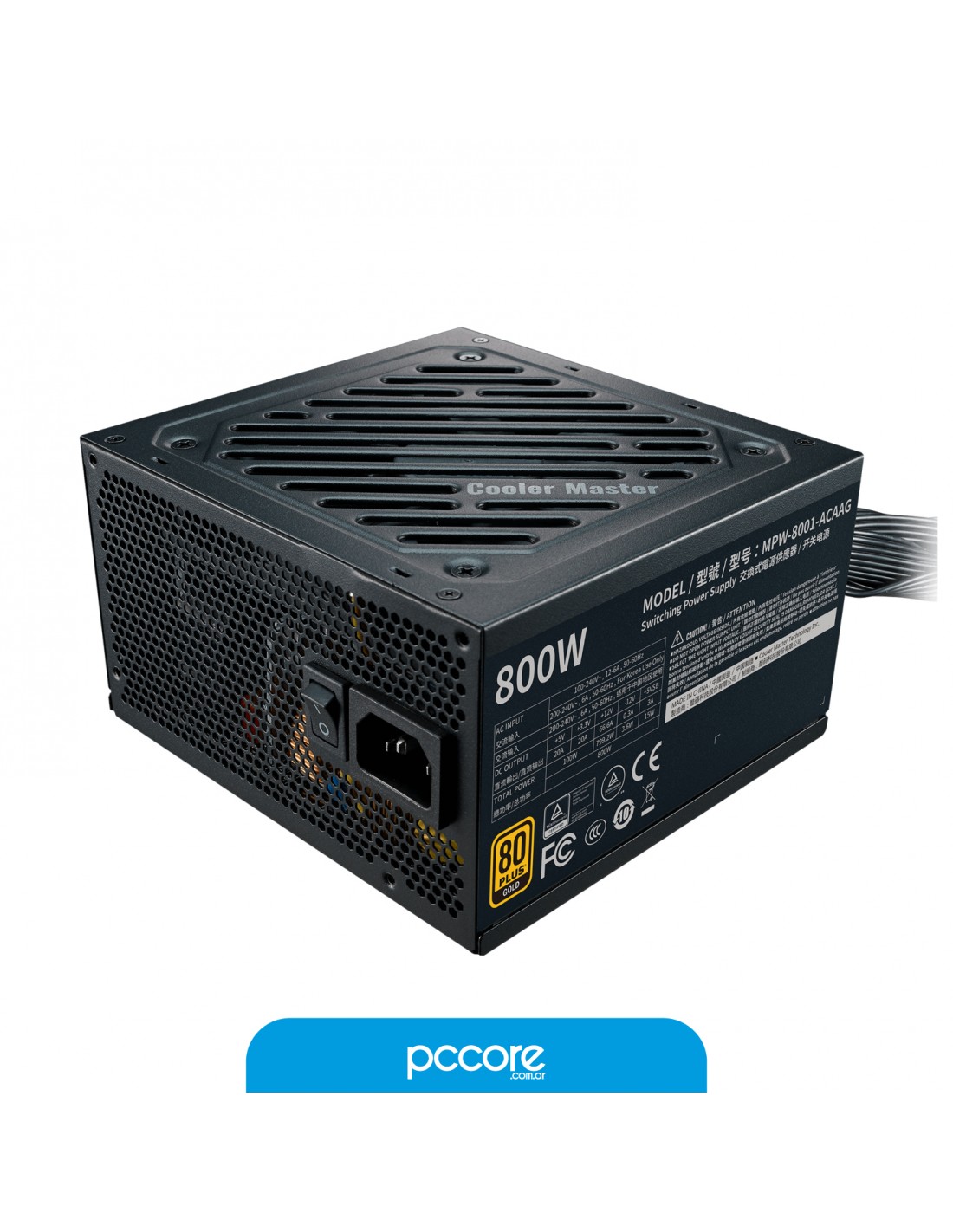Fuente 800W Cooler Master MPW 8001 80 Plus Gold