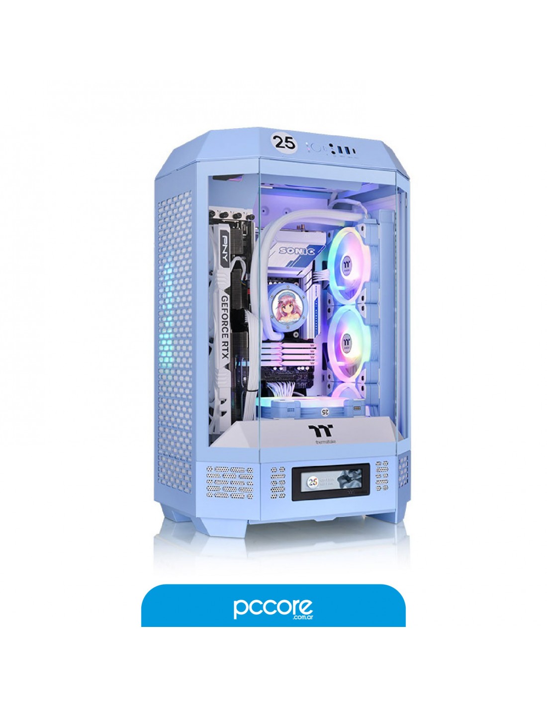 Gabinete Thermaltake The Tower 300 2 Fanes Blue