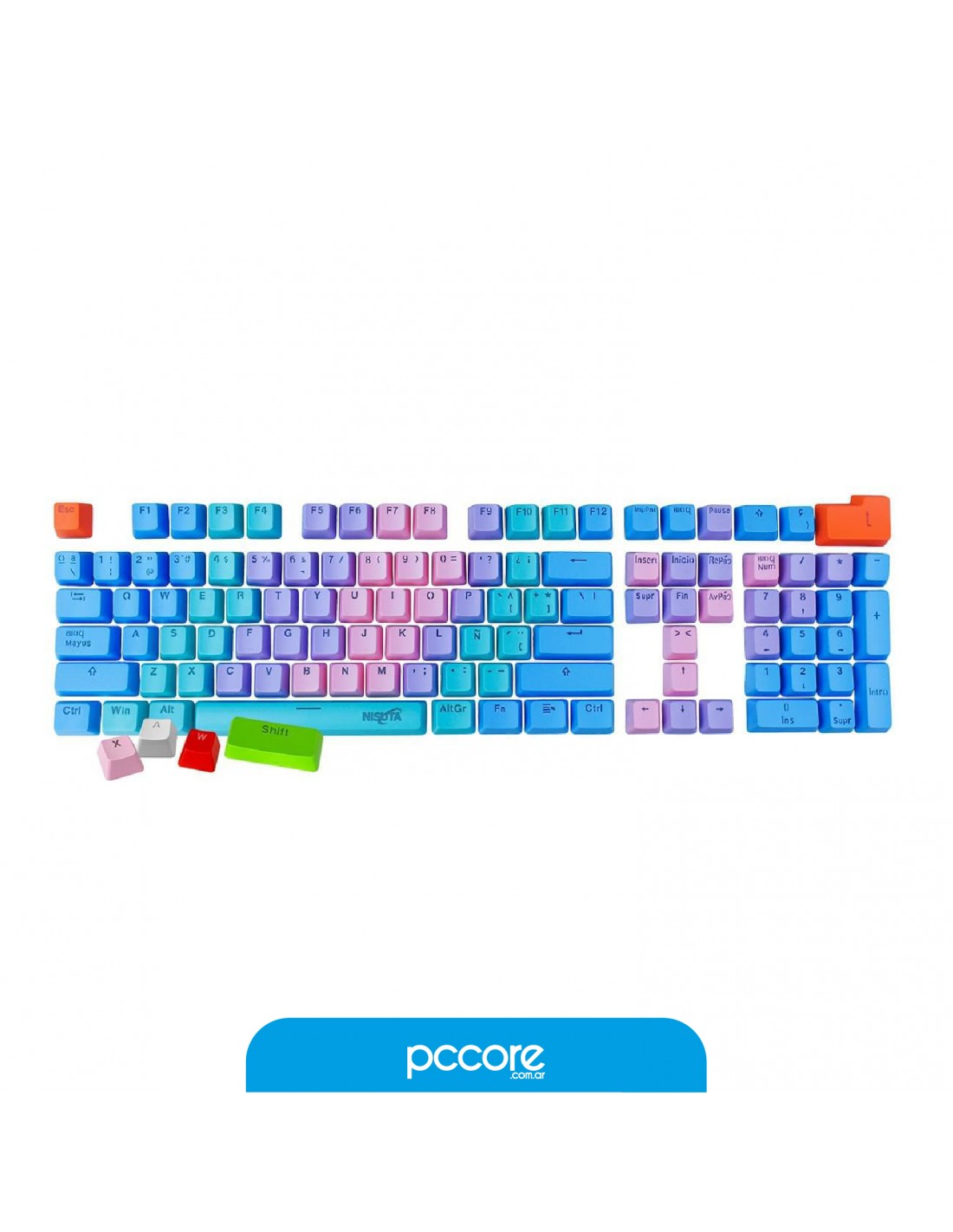 Juego De Teclas Keycaps Nisuta P/Tecaldo Mecanico Ns-Kbgz108
