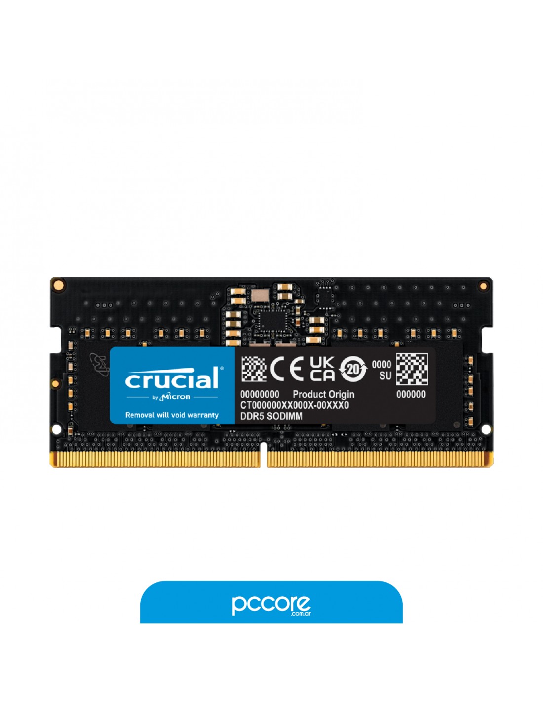 Ram Sodimm DDR5 8GB Crucial 4800Mhz Black