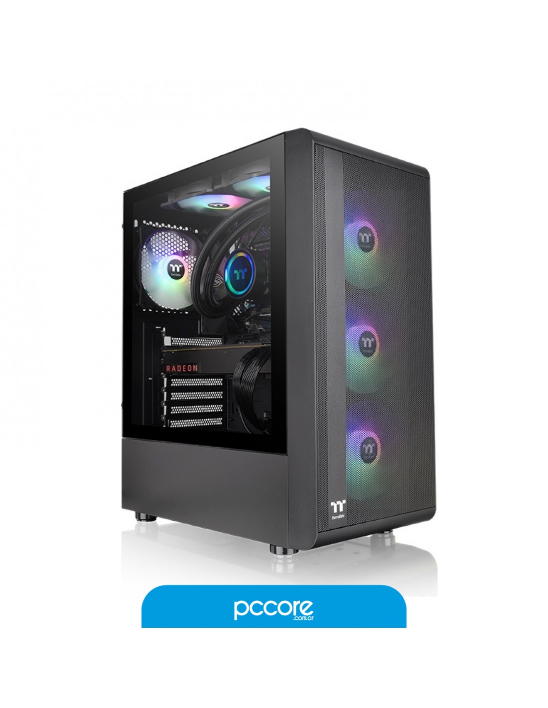 Gabinete Thermaltake S200 TG ARGB Black 3 Fanes Templado