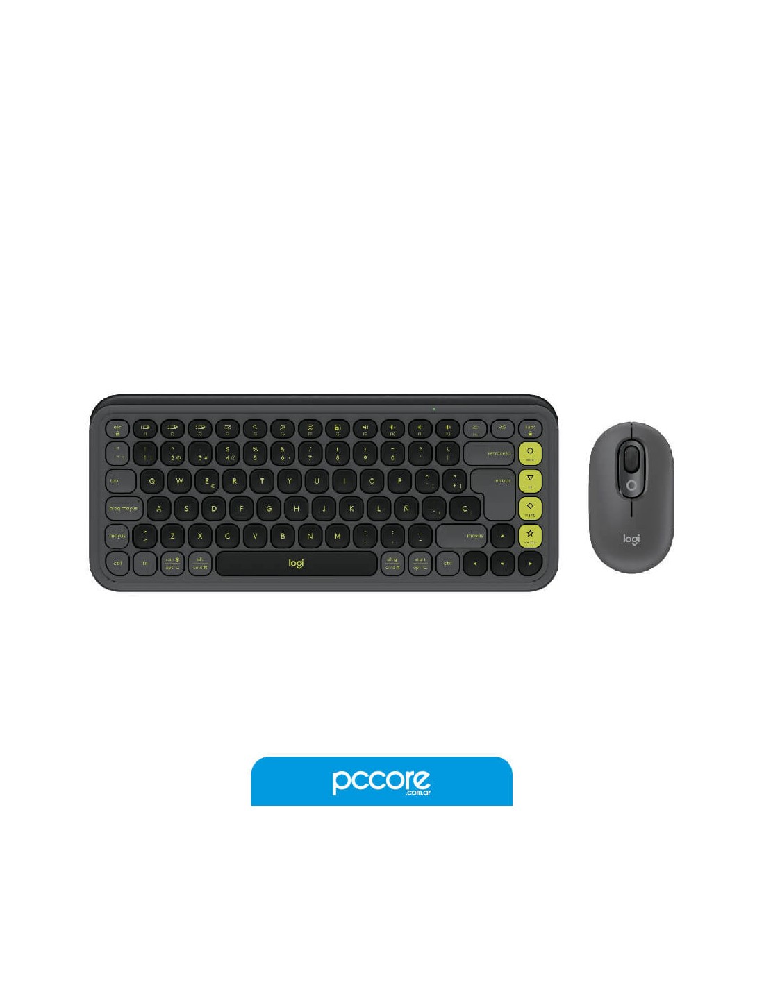 Teclado Y Mouse Inalámbrico Logitech Pop Icon Black USB + Bluetooth