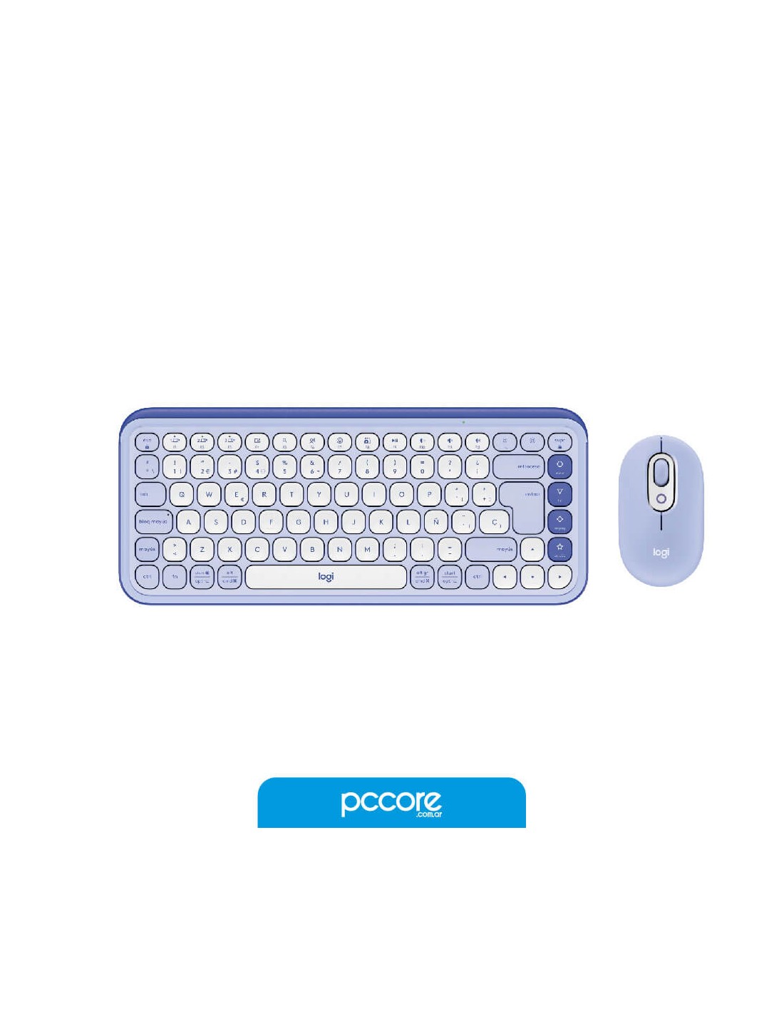 Teclado Y Mouse Inalámbrico Logitech Pop Icon Lila USB + Bluetooth