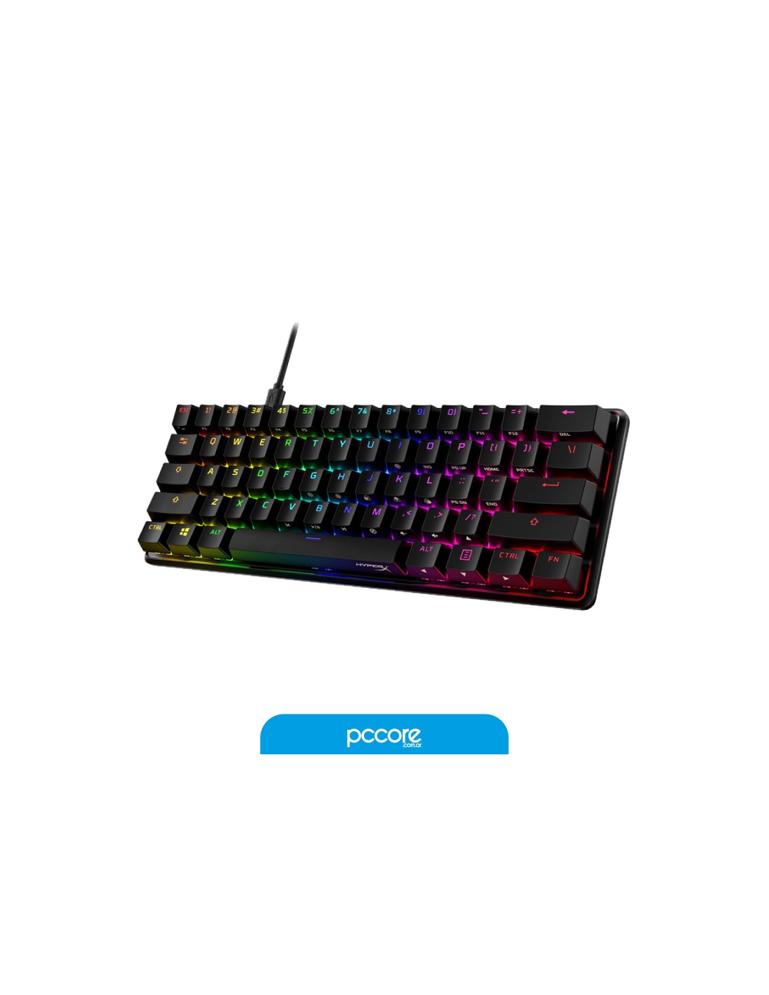 Teclado Hyperx Alloy Origins 60 RGB Red US Usb