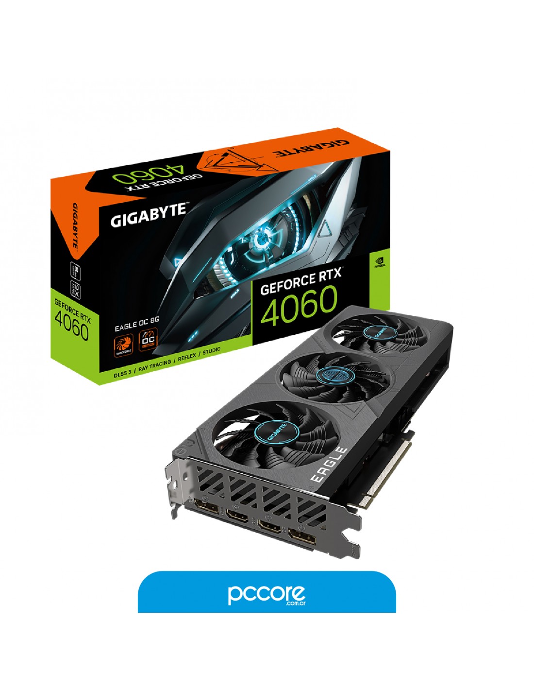 Placa De Video Gigabyte RTX 4060 Eagle OC 8GB 3X