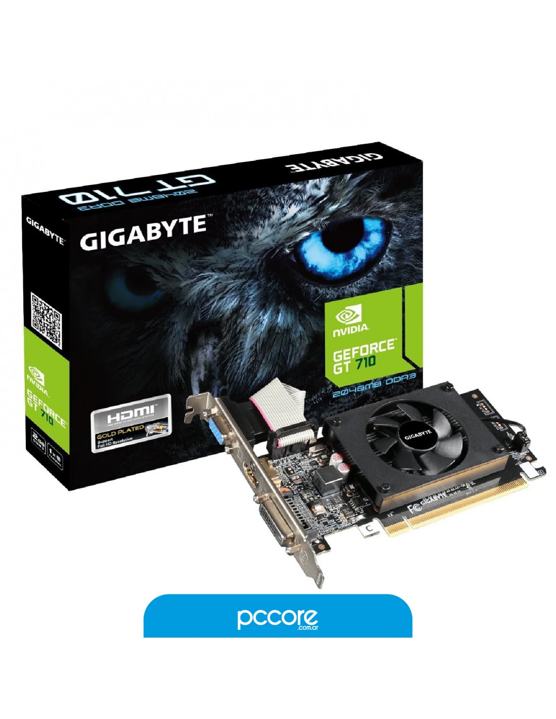 Placa De Video Gigabyte GT 710 2GB D3 OC Rev2.0