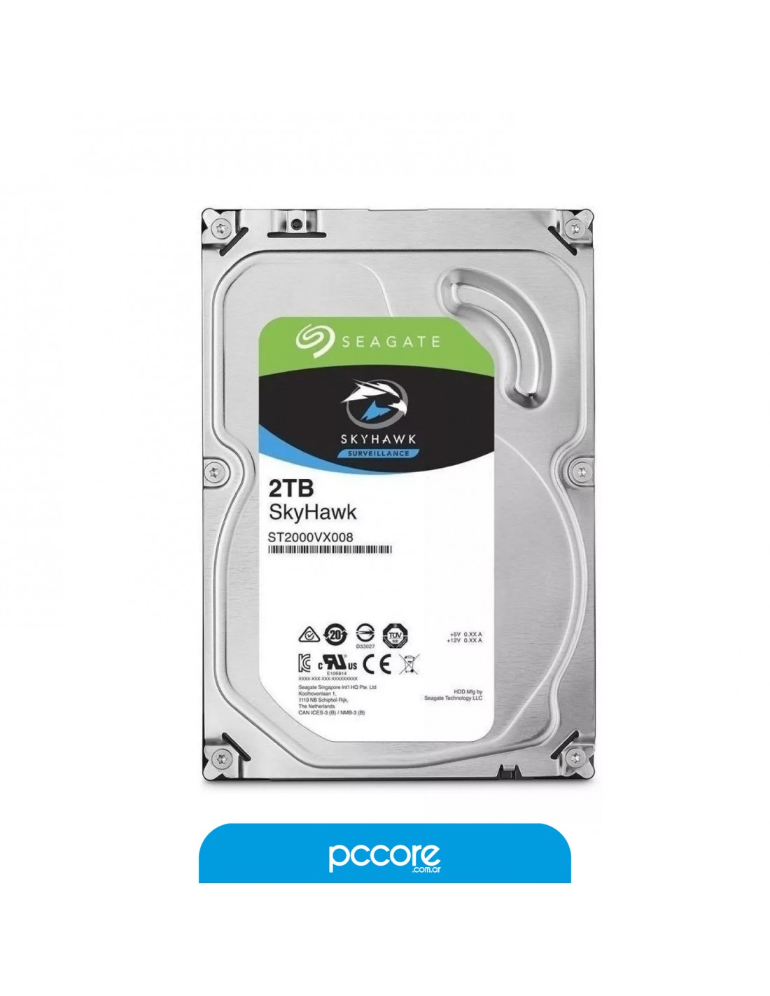 Disco Duro Seagate 2TB SATA 6GB/S 64MB Skyhawk