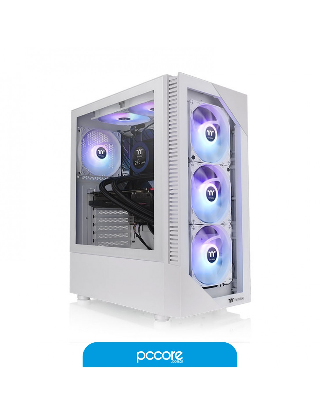 Gabinete Thermaltake View 200 TG ARGB Snow c/Fan 120m