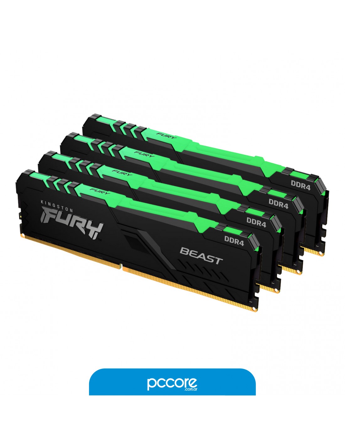Ram DDR4 8GB Kingston 3200MHZ Fury Beast Black CL16 RGB