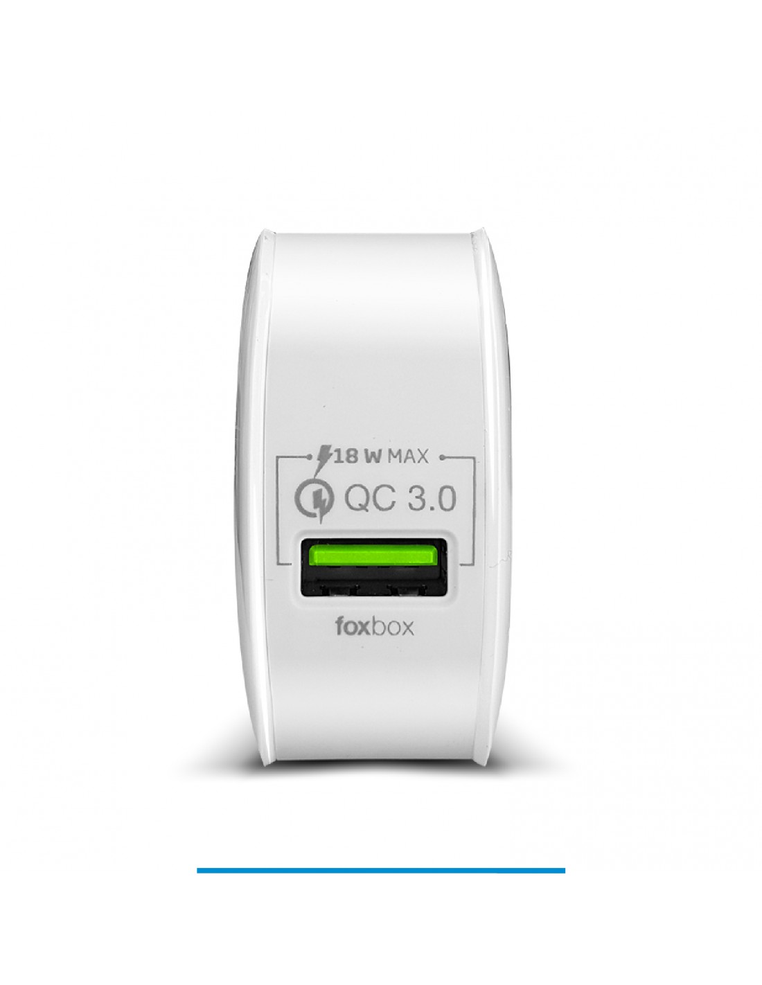 Cargador USB FoxBox VOLT QC Cable Prism Type-C Blanco