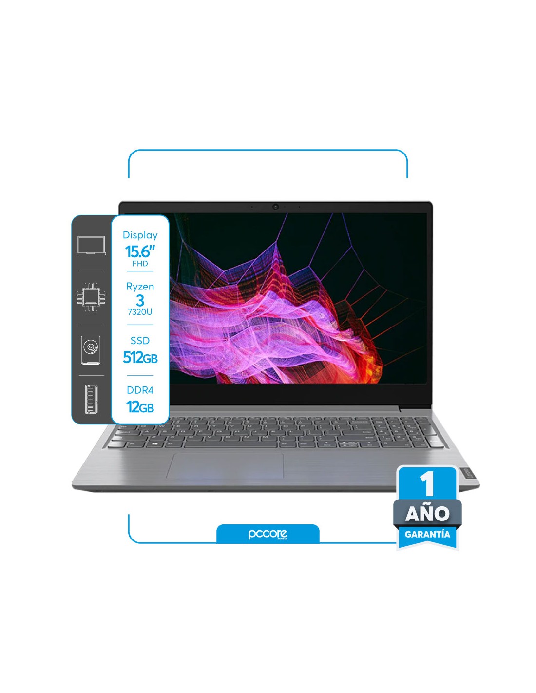 Notebook Lenovo V15 G4 Ryzen 3 7320U 16GB DDR5 512SSD 15.6 FHD FreeDos