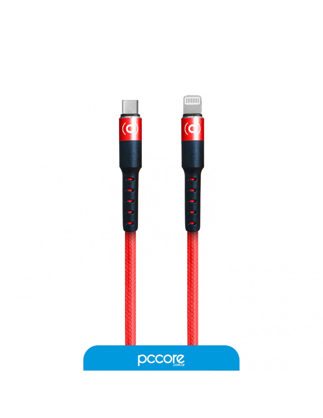 Cable Usb Foxbox Round Lightning a Type-C Rojo