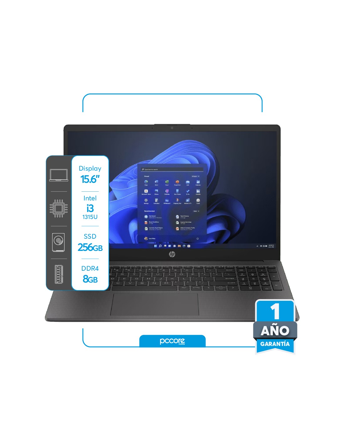 Notebook HP 250 G10 I3 1315U 8GB 256SSD 15.6 FreeDos