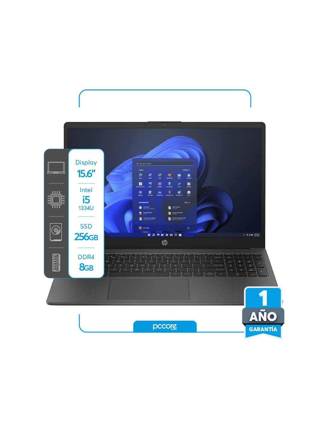 Notebook HP 250 G10 I5 1334U 8GB 256SSD 15.6 FreeDos