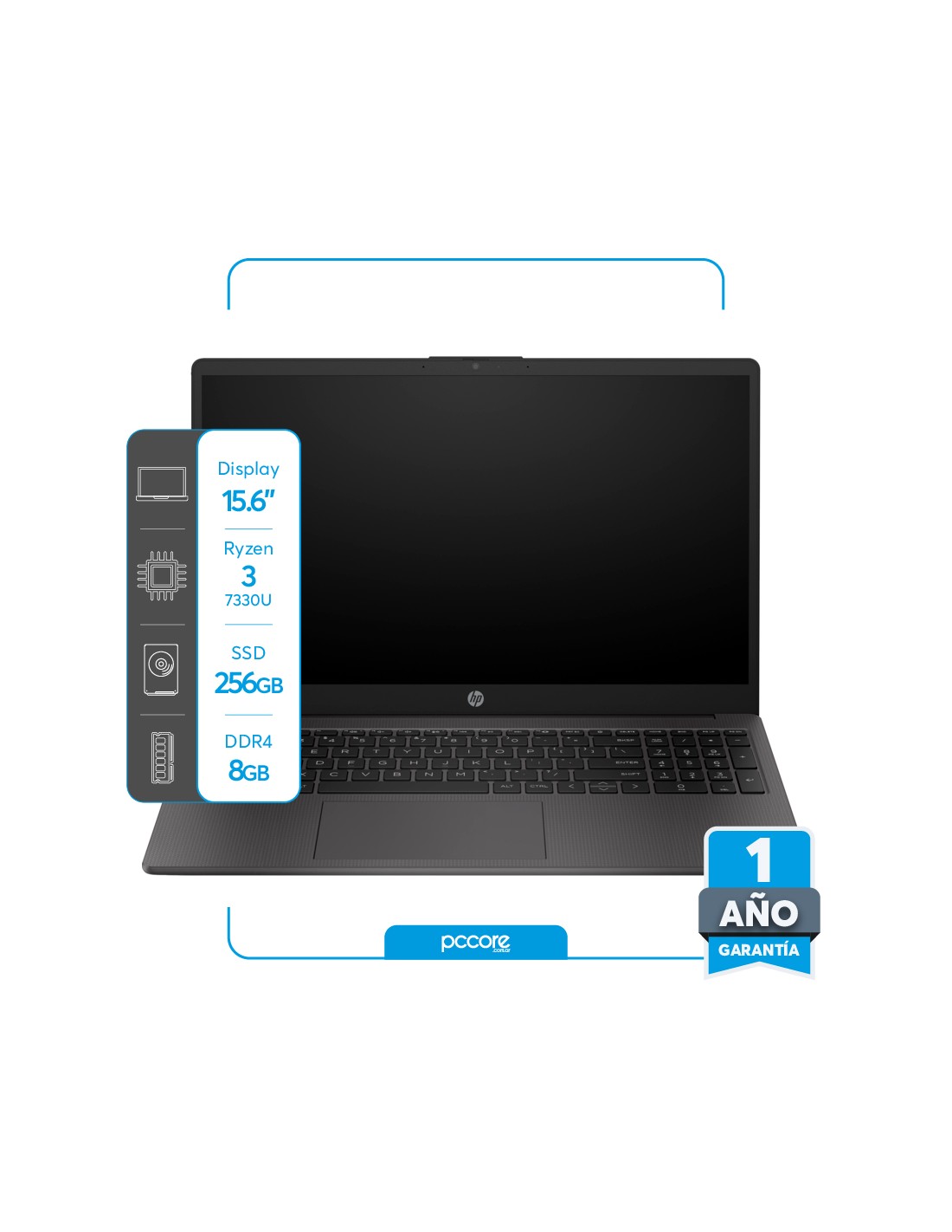Notebook HP 255 G10 Ryzen 3 7330U 8GB 256SSD 15.6 FreeDos
