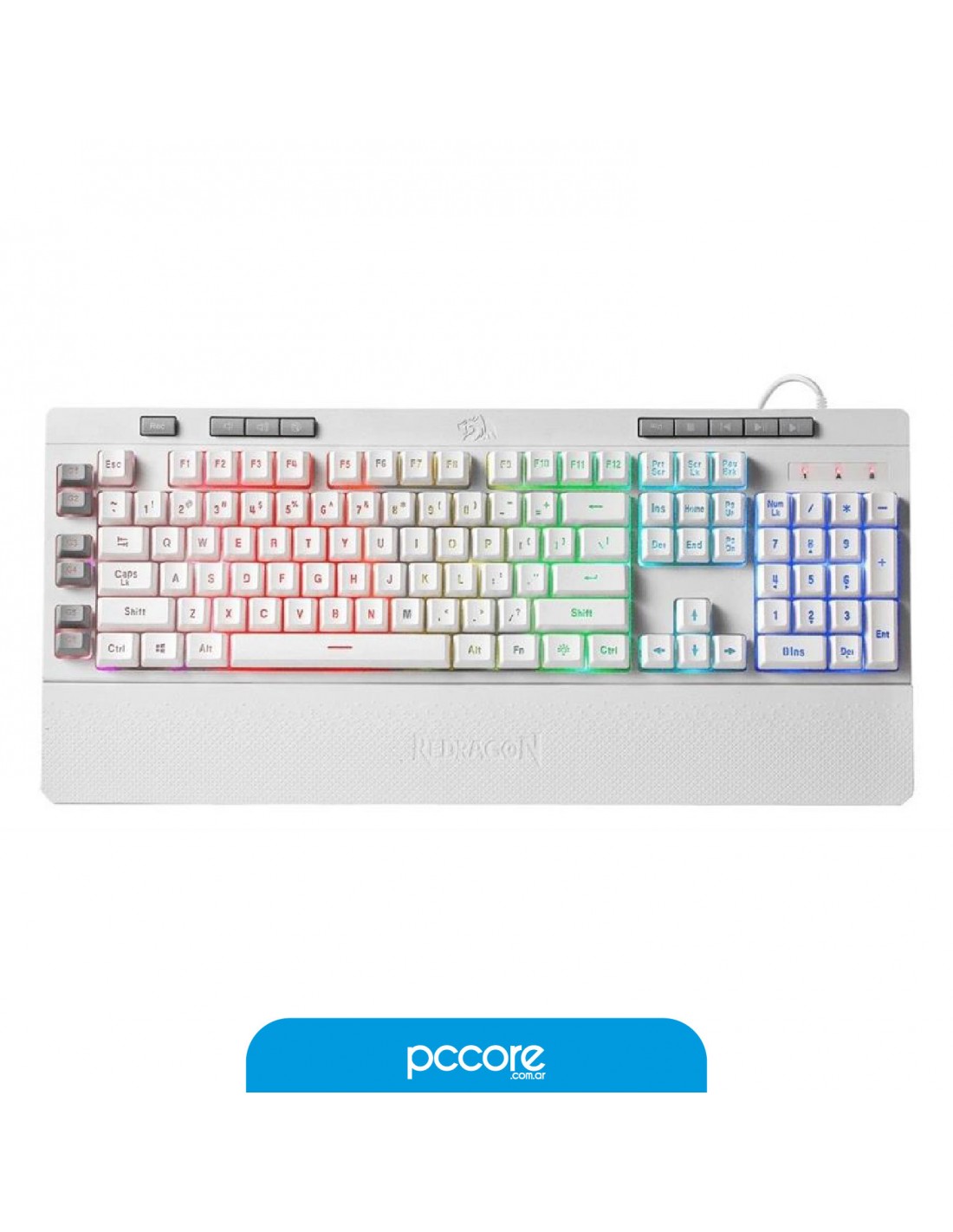 Teclado Redragon Shiva K512 Membrana White Usb Gamer
