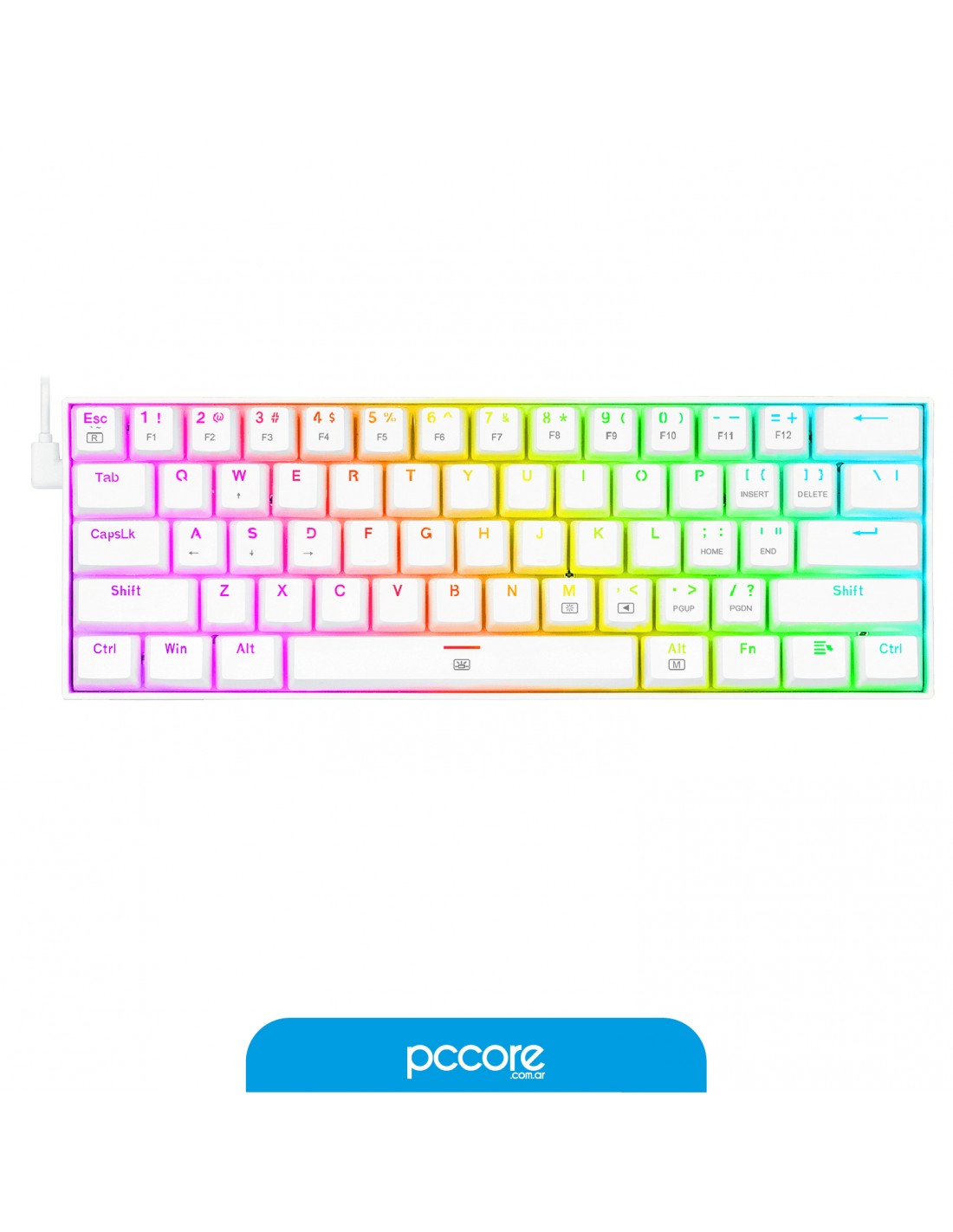 Teclado Usb Gamer Redragon Brown K630 Dragonborn White