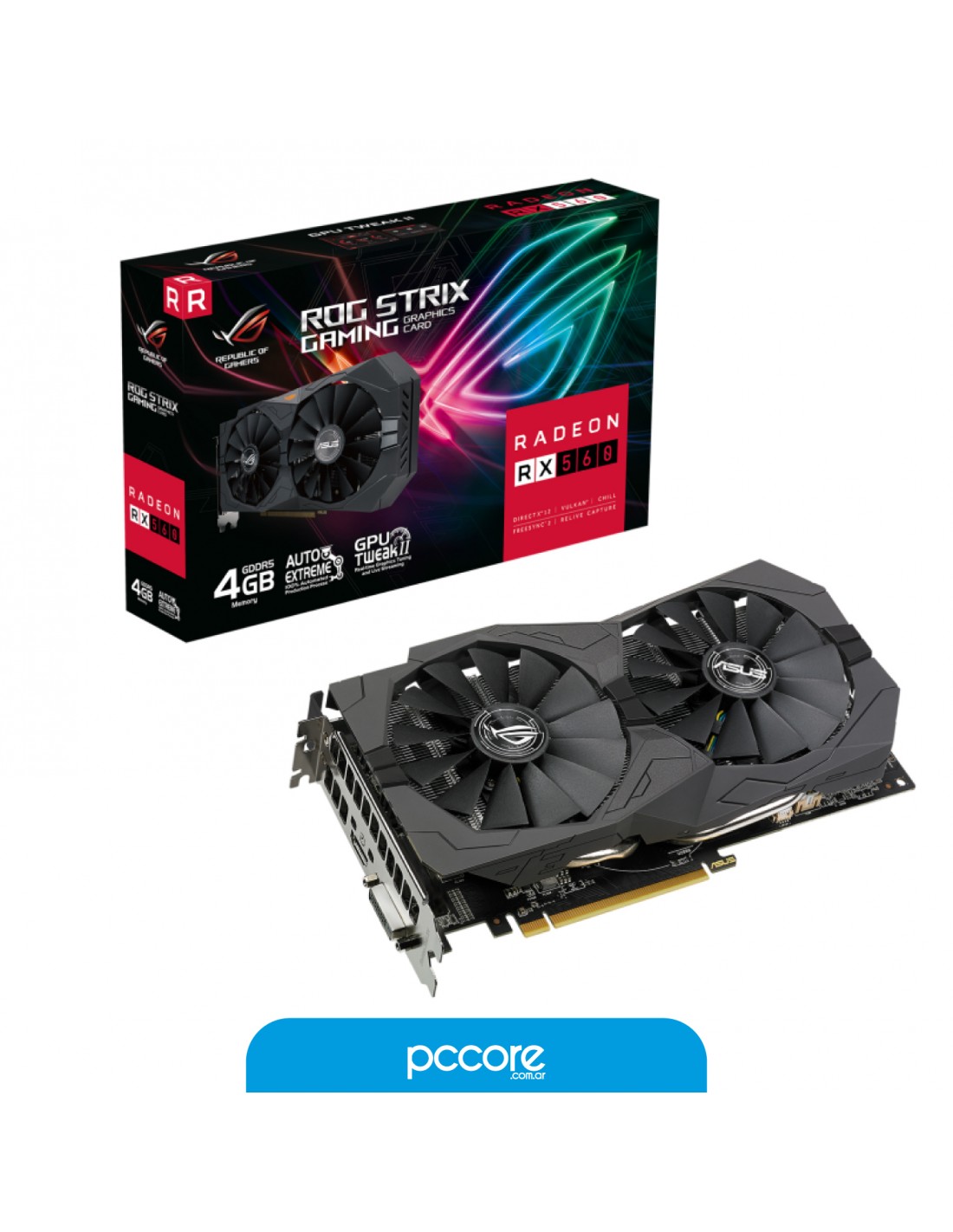 Placa De Video Asus ROG Strix RX 560 4GB V2