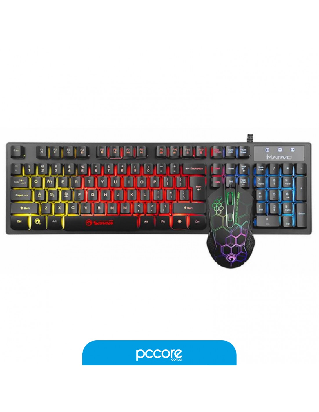 Combo Marvo Teclado + Mouse KM409 Led