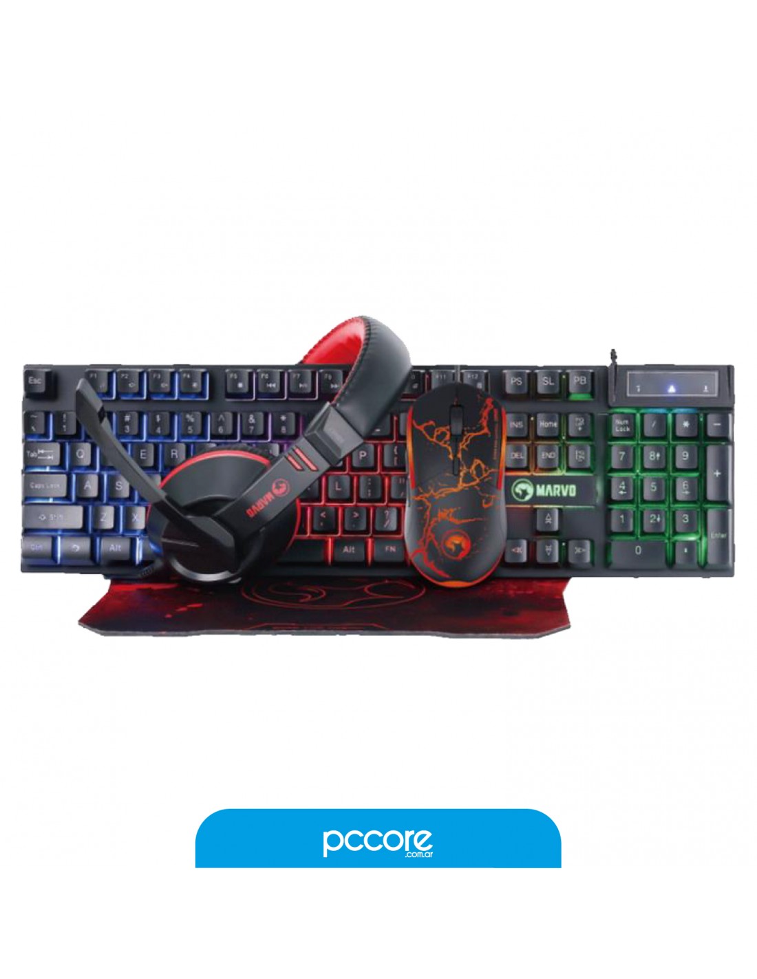 Combo Marvo Mouse+Tec+Pad+Headset CM409