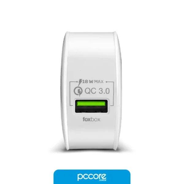 Cargador USB FoxBox VOLT QC Cable Prism Type-C Blanco