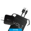 VOLTNEGRO-13 Cargador USB FoxBox VOLT QC Cable Prism Lightning Negro