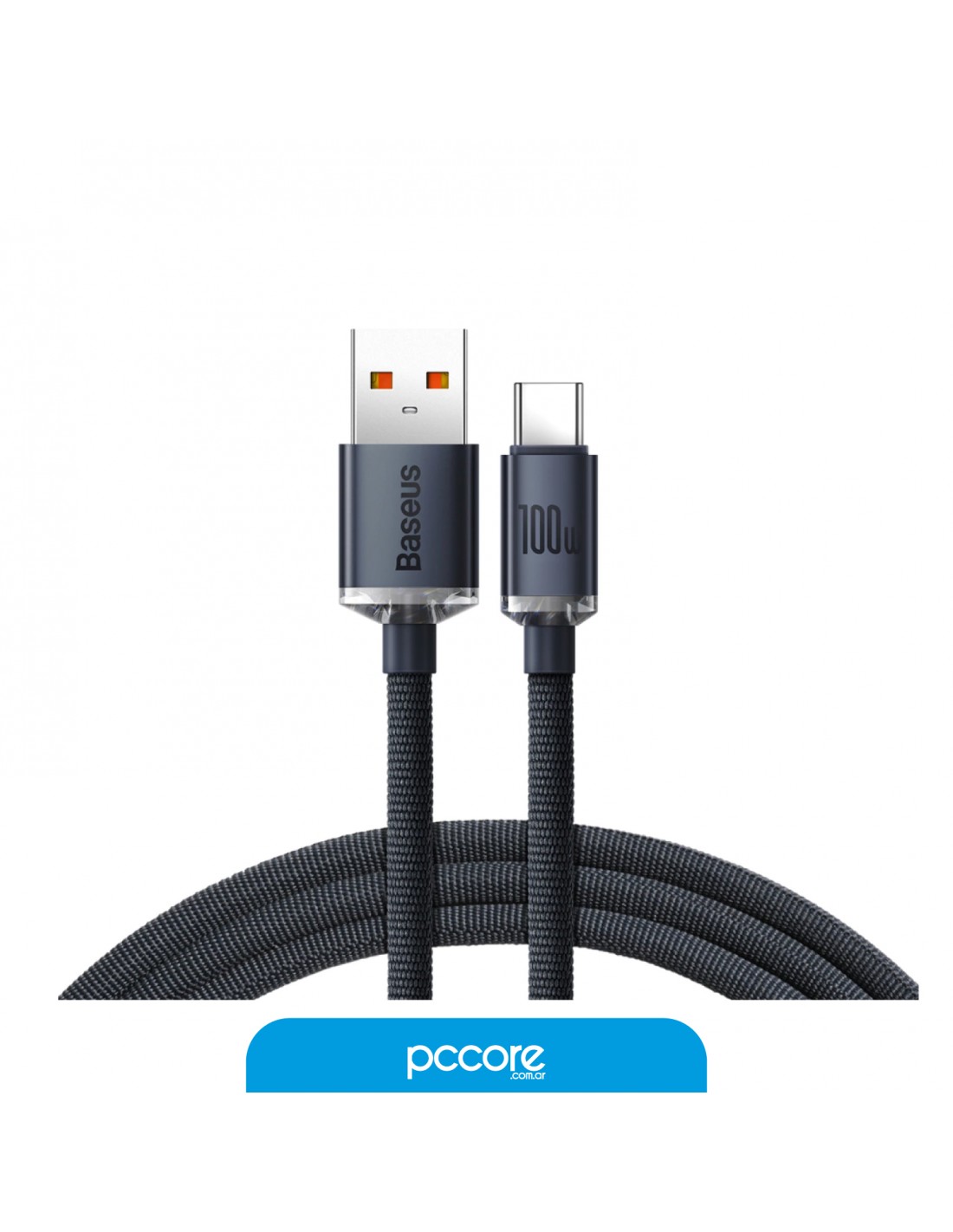 Cable Usb Baseus Tipo A A Tipo C Crystal 1.2M 100W A01205