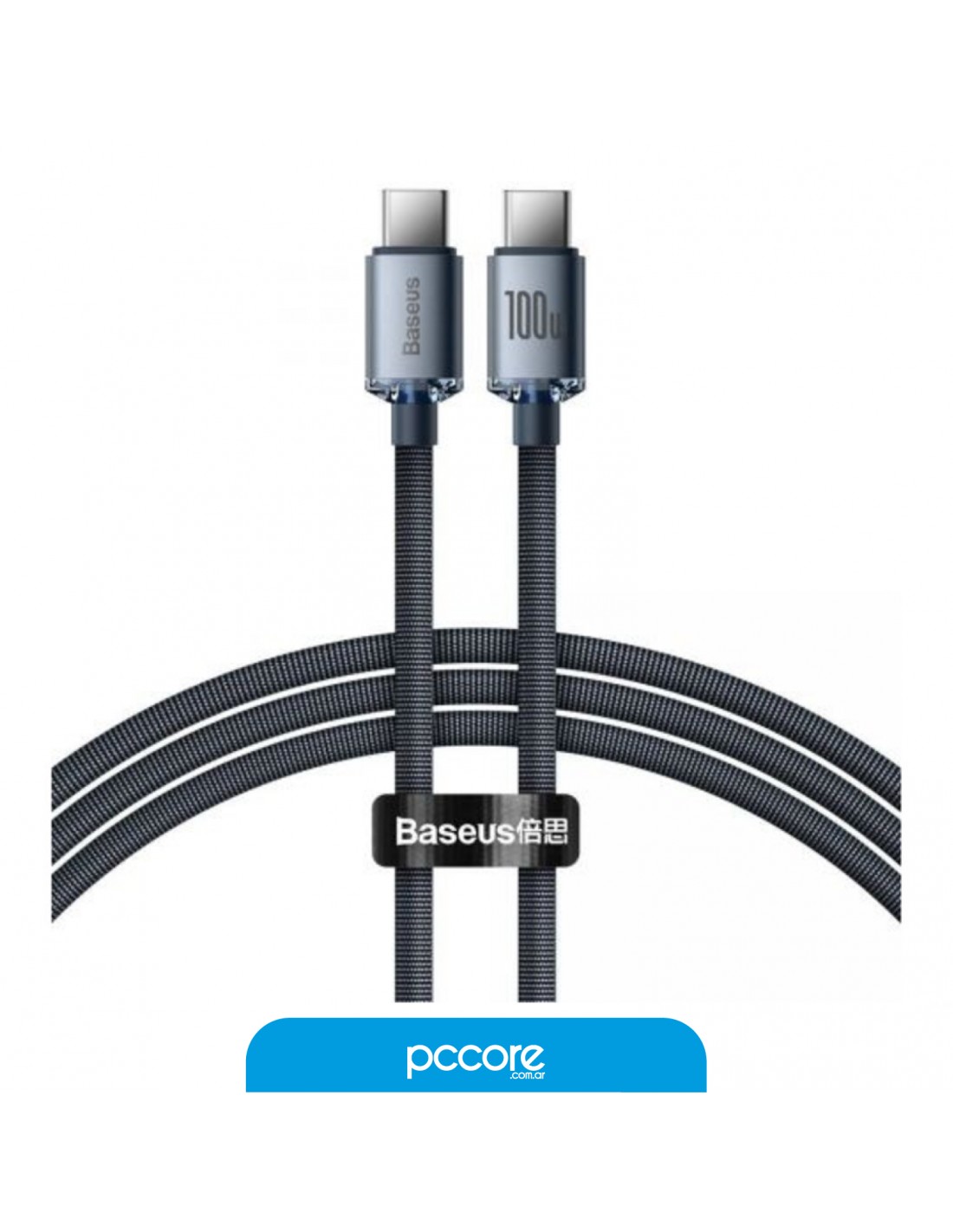 Cable Usb Baseus Tipo C A Tipo C Crystal 1.2M 100W A01078
