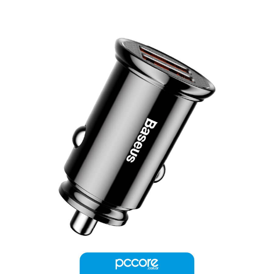 Cargador Baseus P/Auto Usb Tipo A x2 Dual QC3.0 Carga Rápida