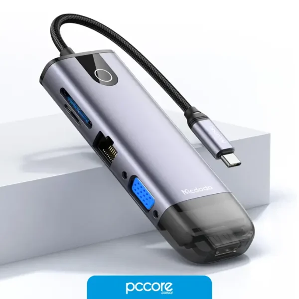Hub Usb 10 In 1 Usb C A Usb 3.0 x2 / Hdmi 4K / Micro SD / RJ-45 / VGA / Tipo C PD Mcdodo HU-7420