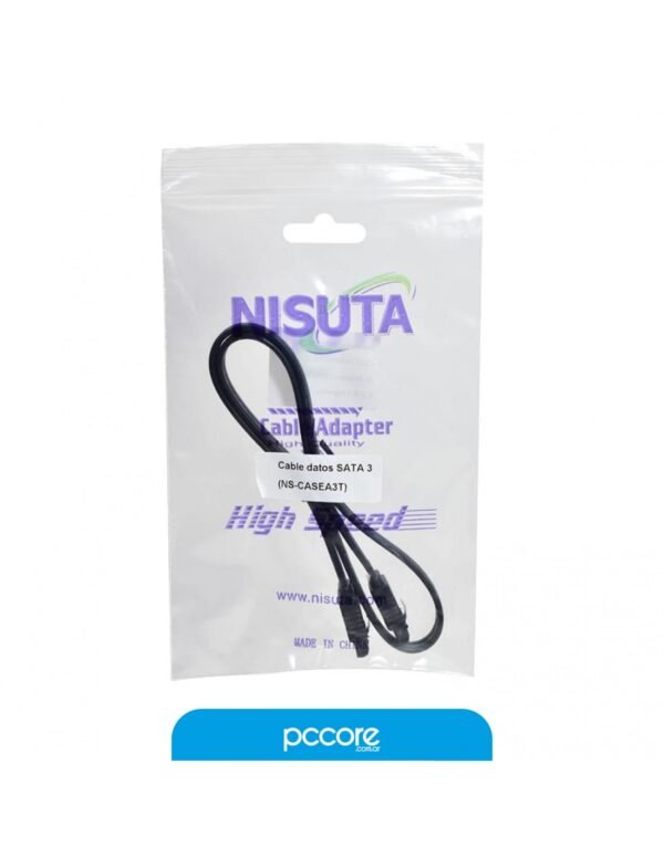 Cable Sata III Datos Nisuta Black 50Cm Ns-Casea3T
