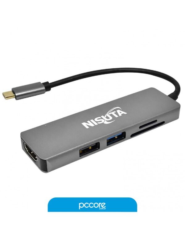 Hub Usb 5 In 1 Usb C A Usb C PD / Hdmi 4K / Usb 3.0 x2 / SD / MicroSD Nisuta Ns-Ucd1