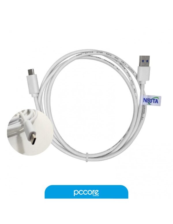Cable Nisuta Usb Tipo A A Tipo C 3.0 M-M 1M 5 Gbps Ns-Cuscam