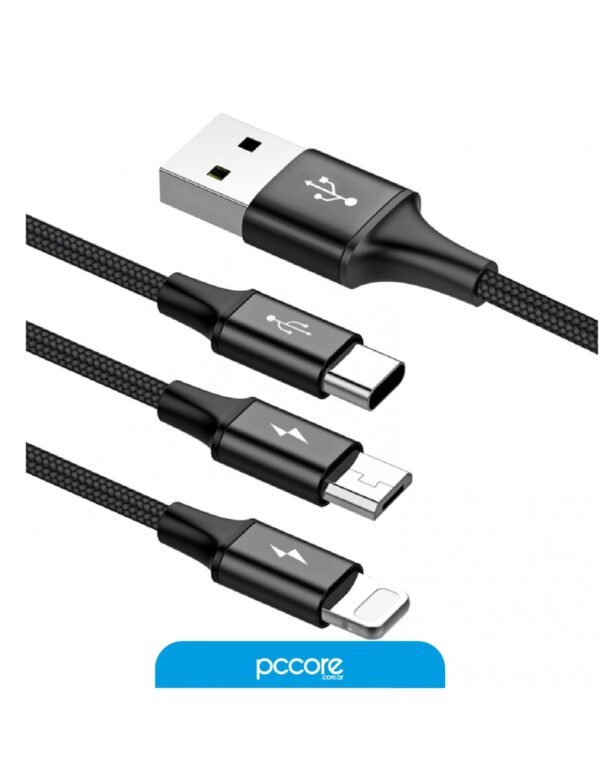 Cable Usb Baseus 3 In 1 1M Micro+Light+C A00046