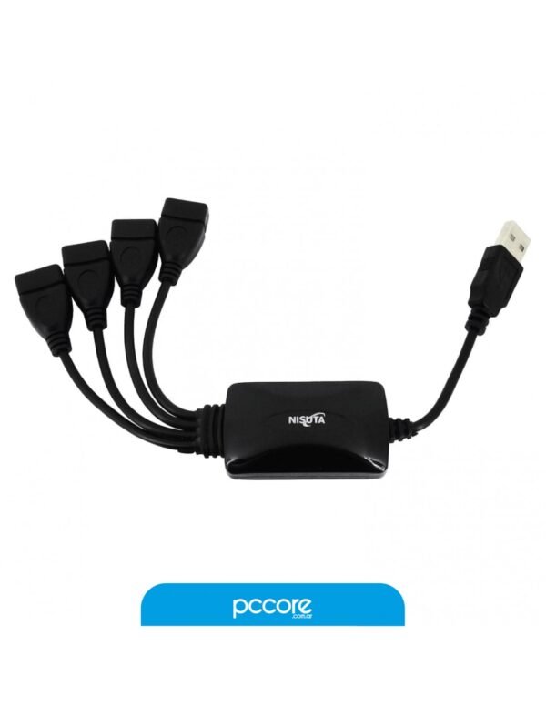 Hub Usb Nisuta 2.0 4 Puertos 480Mbps Ns-Uh0439