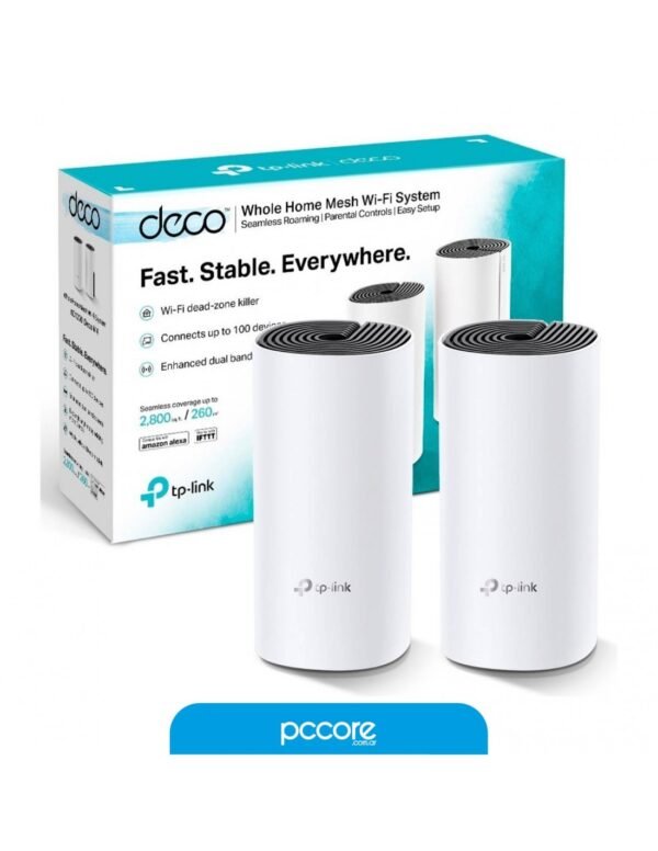 Repetidor Wifi Tp-Link Deco M4 Pack 2 TL-AC1200 350m2 Gigalan Mesh