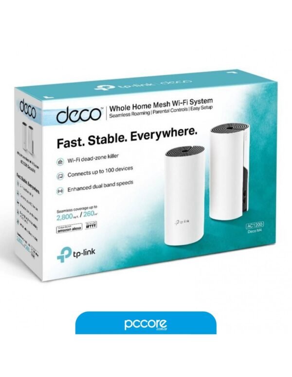 Repetidor Wifi Tp-Link Deco M4 Pack 2 TL-AC1200 350m2 Gigalan Mesh