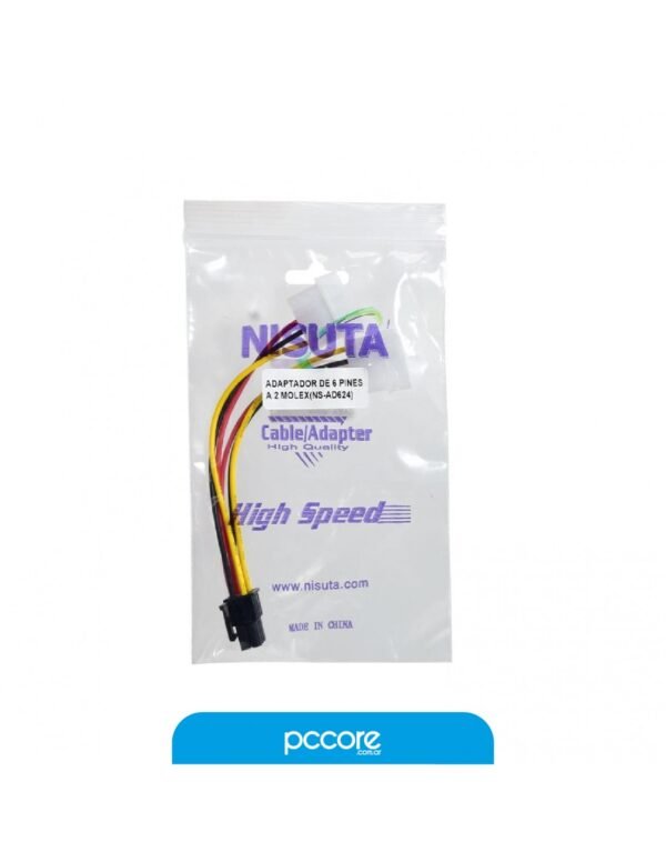 Adaptador Nisuta 2 Molex A 6 Pines P/P VGA NS-AD624