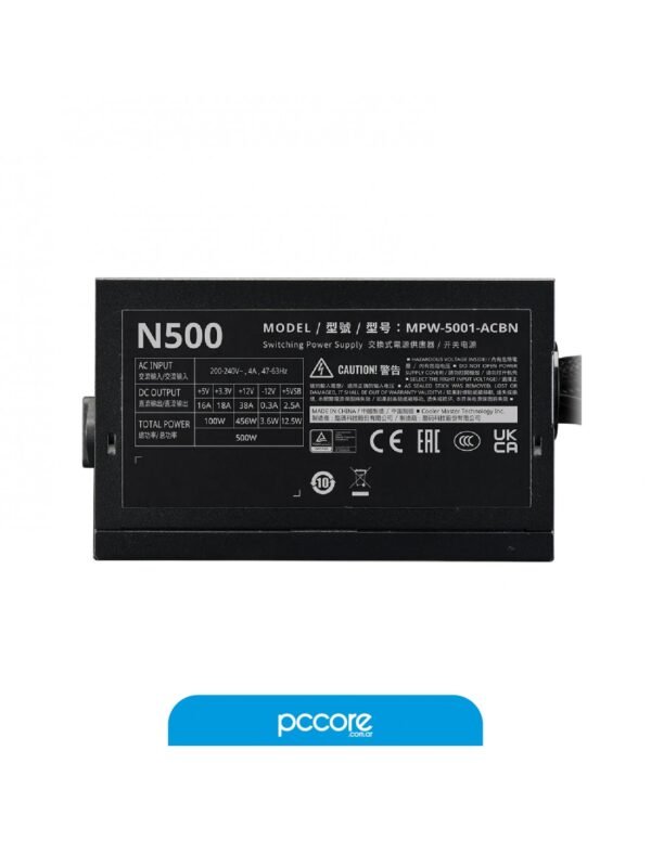 Fuente 500W Cooler Master CM Elite Nex W500 80 Plus White