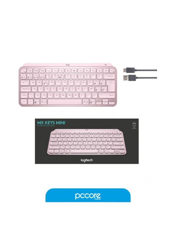 Teclado Logitech MX Keys Mini Rosa Bluetooth Multidevice Retroiluminado