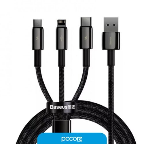 Cable Usb Baseus 3 In 1 Tungsten Gold 1.5M 3.5A Micro+Light+C