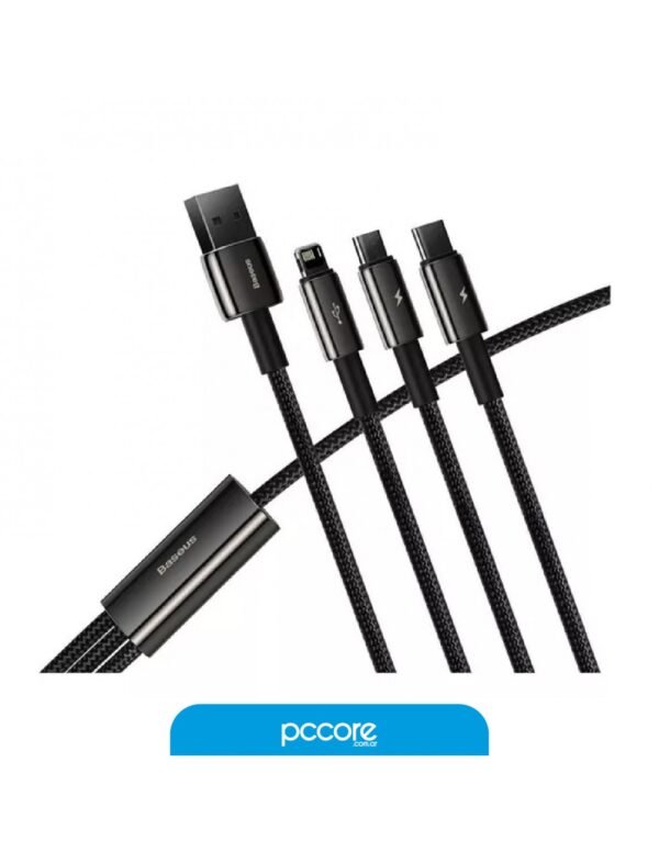 Cable Usb Baseus 3 In 1 Tungsten Gold 1.5M 3.5A Micro+Light+C