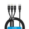 Cable Usb Baseus 3 In 1 Rapid Data 1.5Mts Usb C A Micro+Light+C