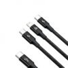 Cable Usb Baseus 3 In 1 Rapid Data 1.5Mts Usb C A Micro+Light+C