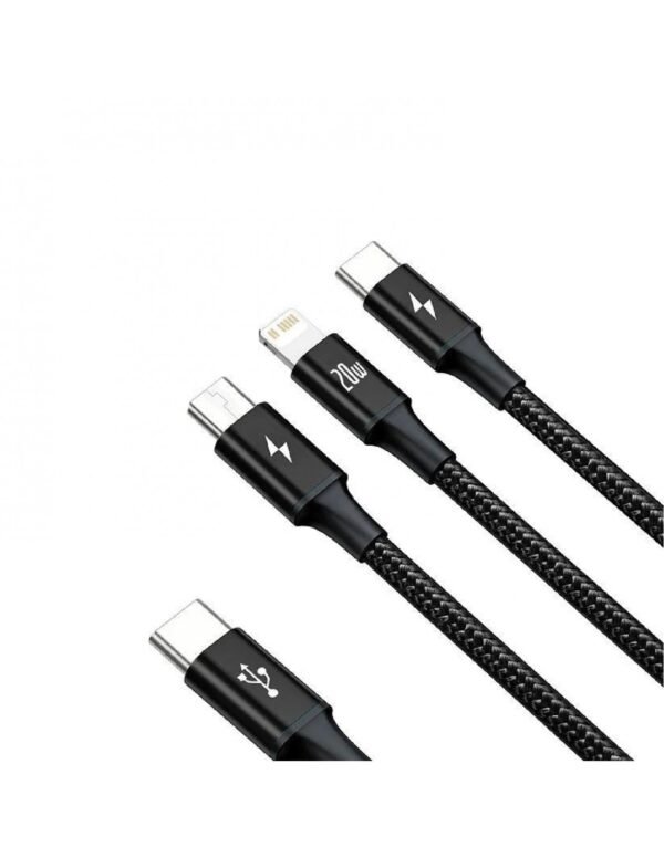 Cable Usb Baseus 3 In 1 Rapid Data 1.5Mts Usb C A Micro+Light+C