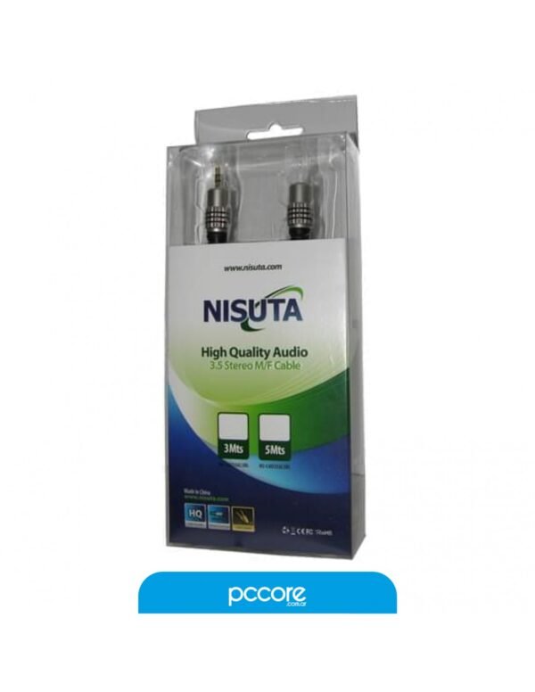 Alargue Nisuta Miniplug 3.5 3M Alta Calidad Ns-Cau35Al3Bl