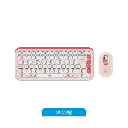 Teclado Y Mouse Inalámbrico Logitech Pop Icon Rosa USB + Bluetooth