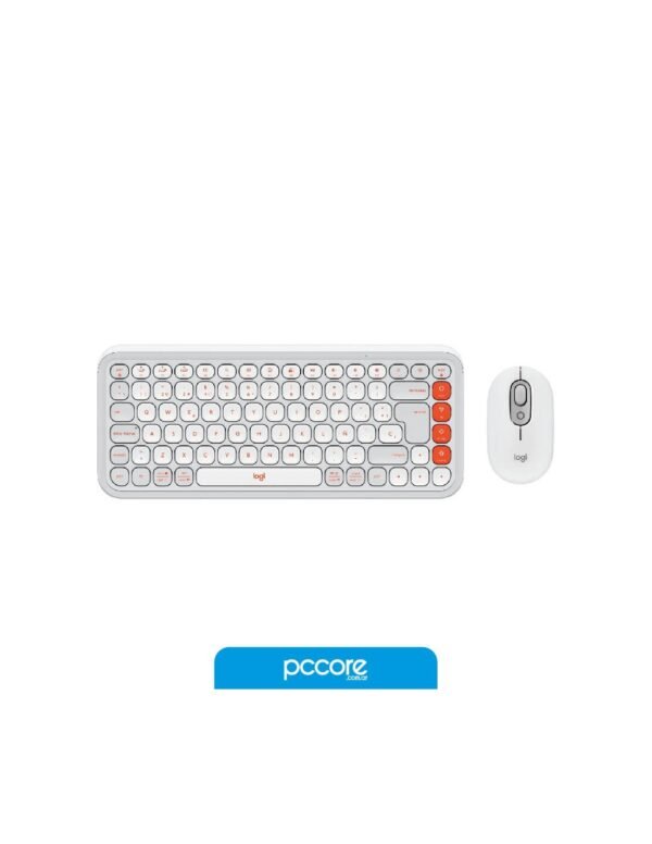 Teclado Y Mouse Inalámbrico Logitech Pop Icon Blanco USB + Bluetooth