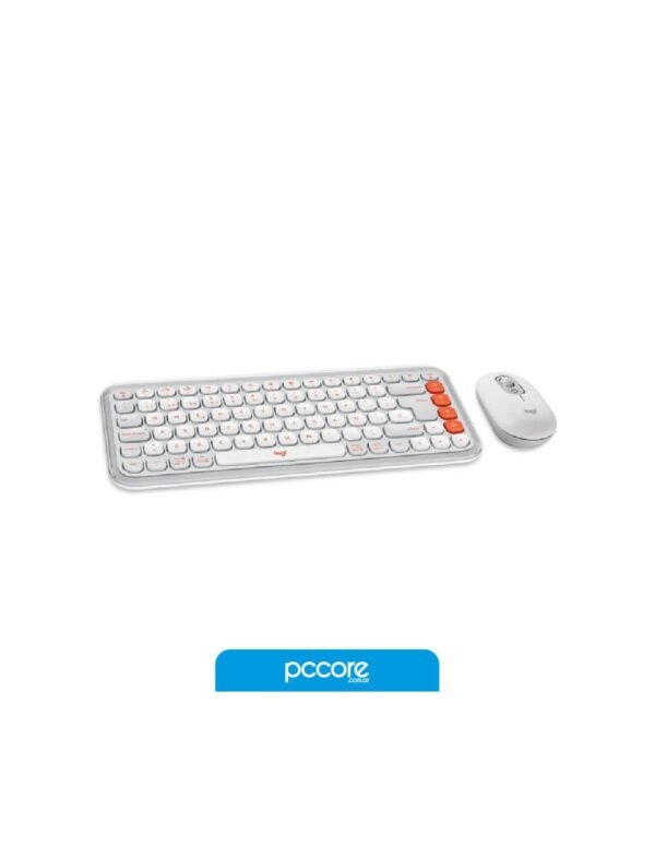 Teclado Y Mouse Inalámbrico Logitech Pop Icon Blanco USB + Bluetooth