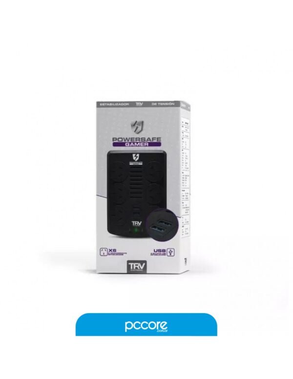 Estabilizador Trv Powersafe Gamer 1000W 6 Tomas USB RJ45